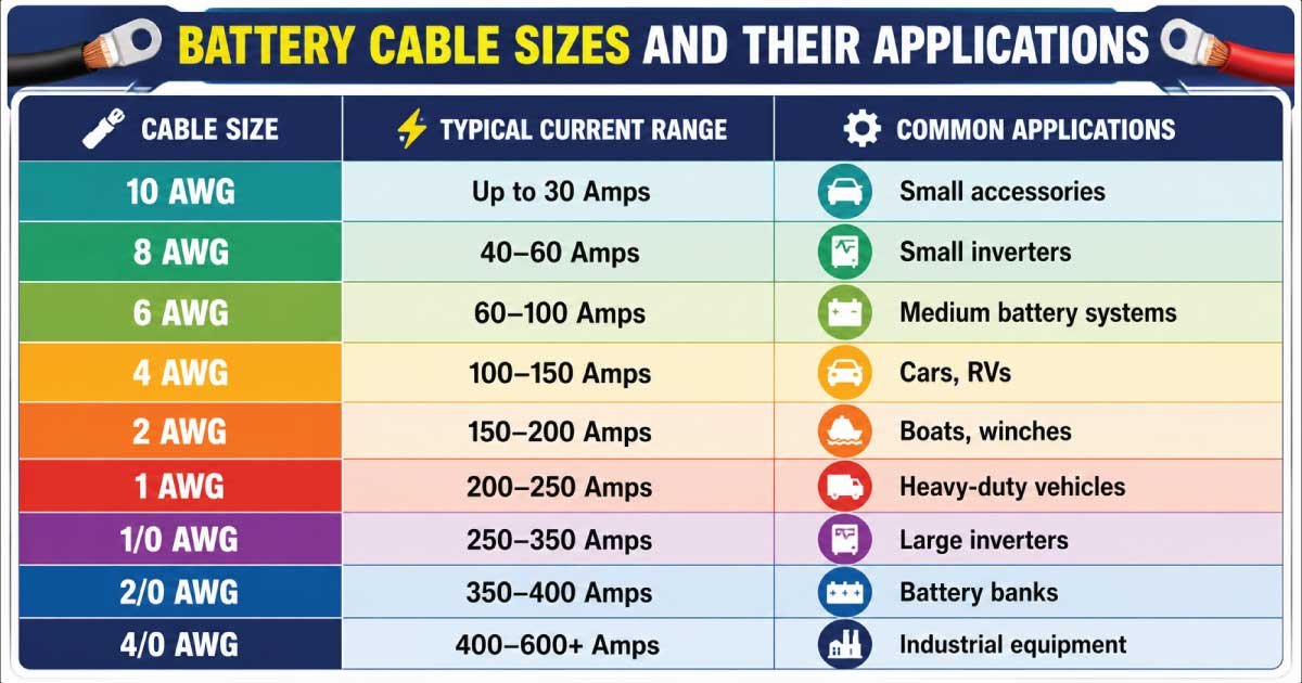 Battery Cable Sizes