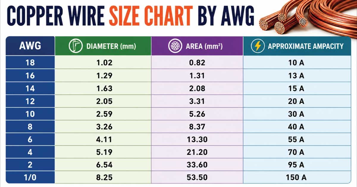 Copper Wire Size Chart