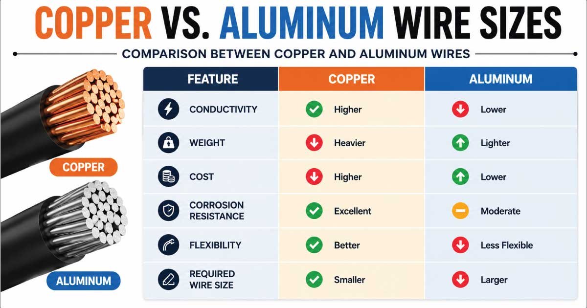 Copper vs. Aluminum Wire Sizes